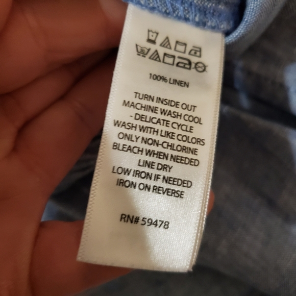 Tahari Blue 100% Linen High Waisted Shorts size XS - Picture 5 of 5